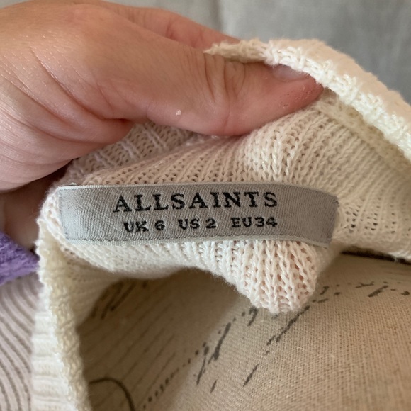 NWT AllSaints Lace Tie Sweater 2 - Picture 5 of 7